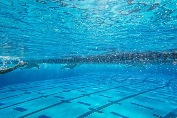 backstroke swimmer underwater